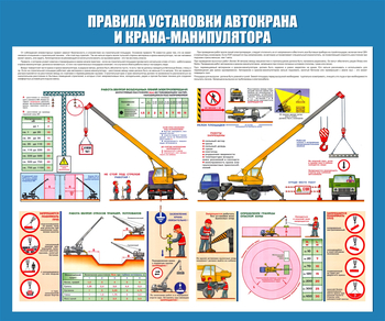 C33 Стенд правила установки автокранов (1200х1000 мм, пластик ПВХ 3 мм, алюминиевый багет серебряного цвета) - Стенды - Тематические стенды - . Магазин Znakstend.ru